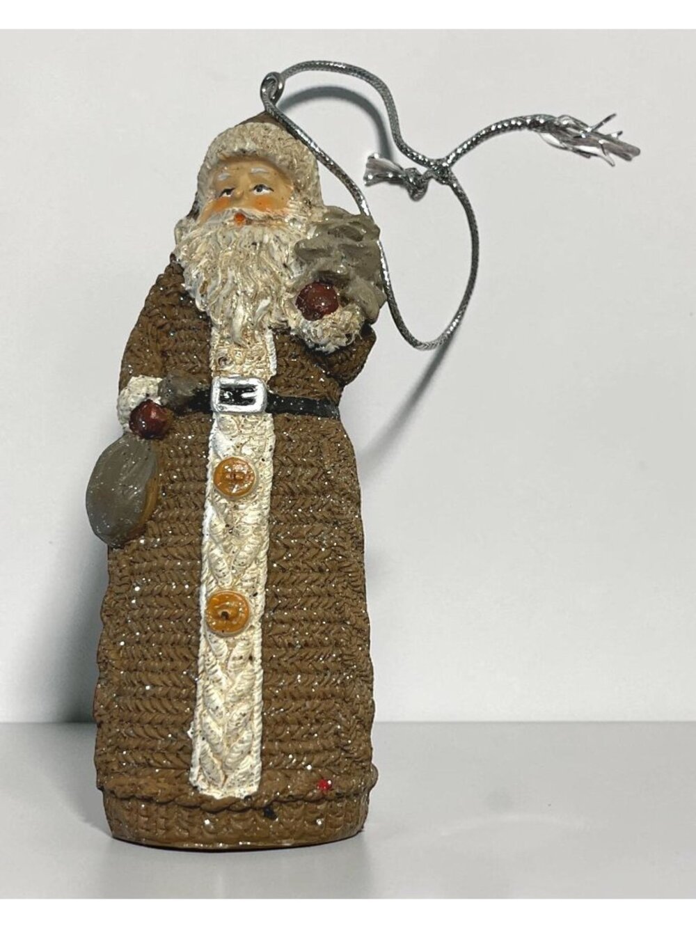 Christmas Santa Claus Ornament Vintage Old World Rustic Holiday Decor